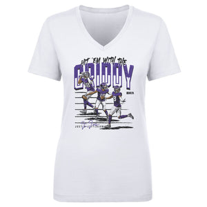 Justin Jefferson Women's V-Neck T-Shirt | 500 LEVEL